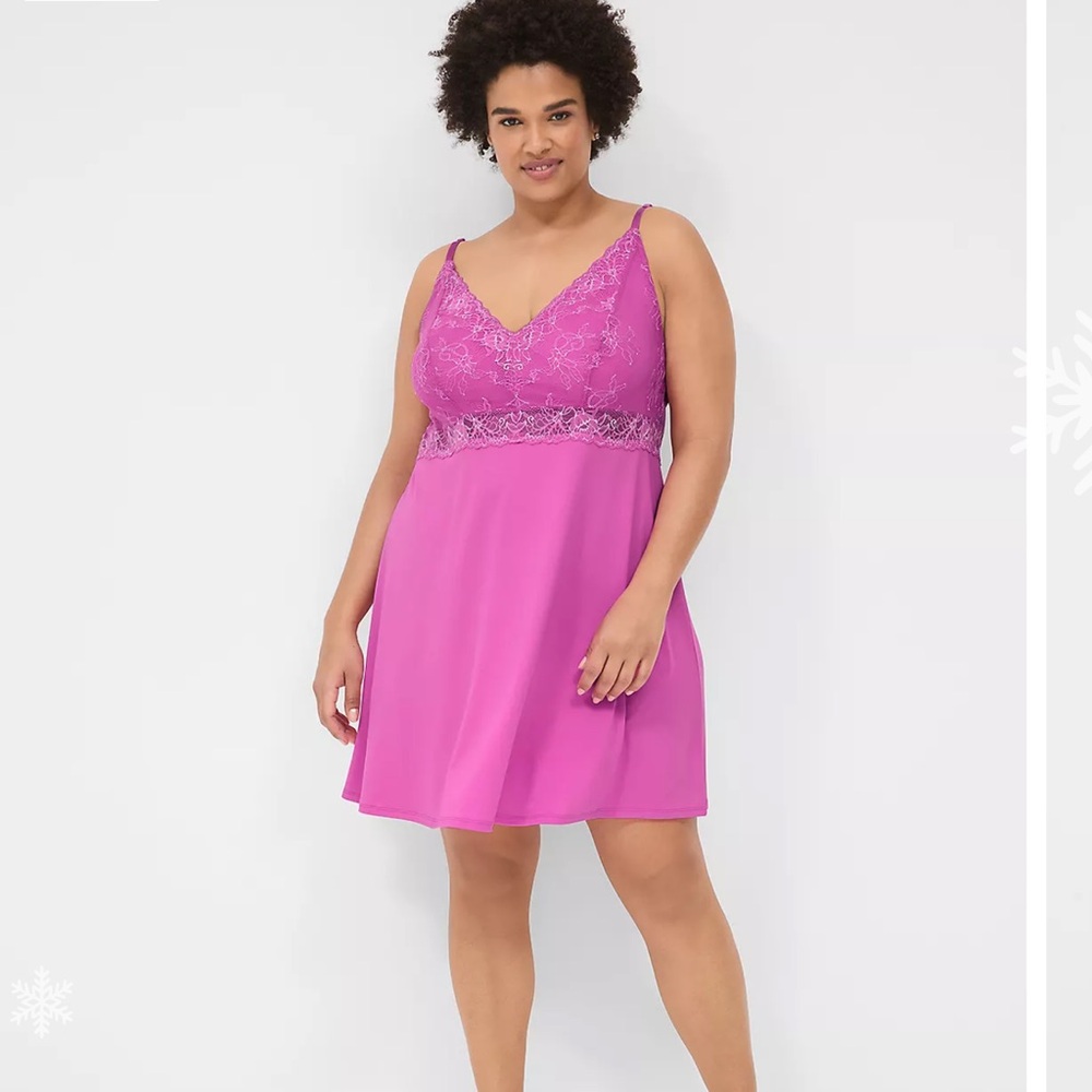 Lane Bryant Sleep By Cacique Modern Lace Romance Chemise Nightgown